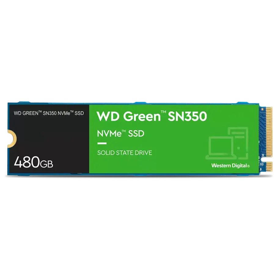Disco Sólido SSD M.2 Western Digital WD Green SN350 480GB 2280 PCIe 3.0 x4 NVMe 2400MB/s